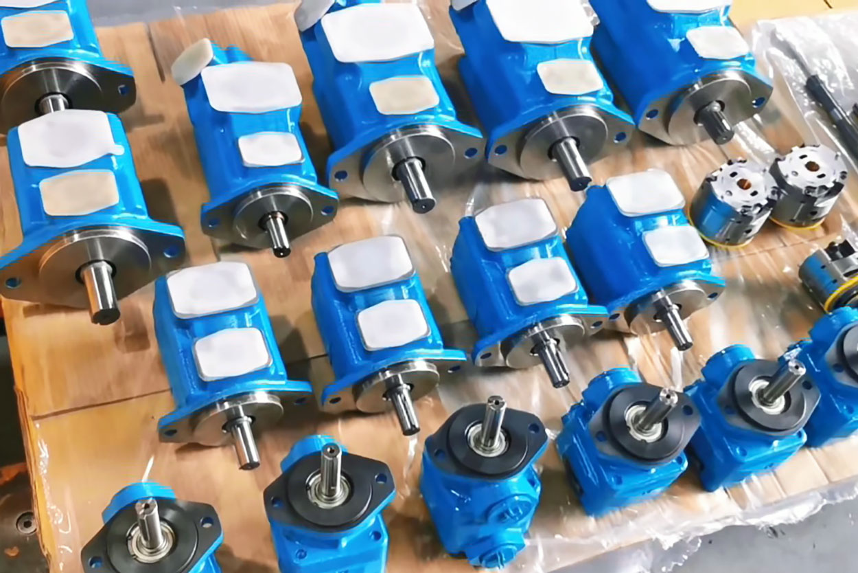 Połączenie pomiędzy łopatkową pompą hydrauliczną a silnikiem hydraulicznym
