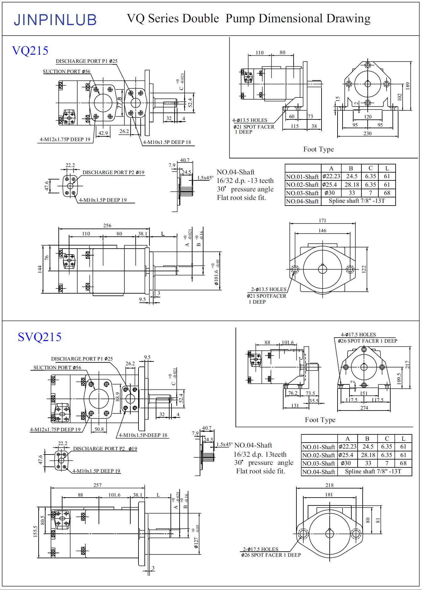 KCL VQ215 Double Vane Pumps Drawing